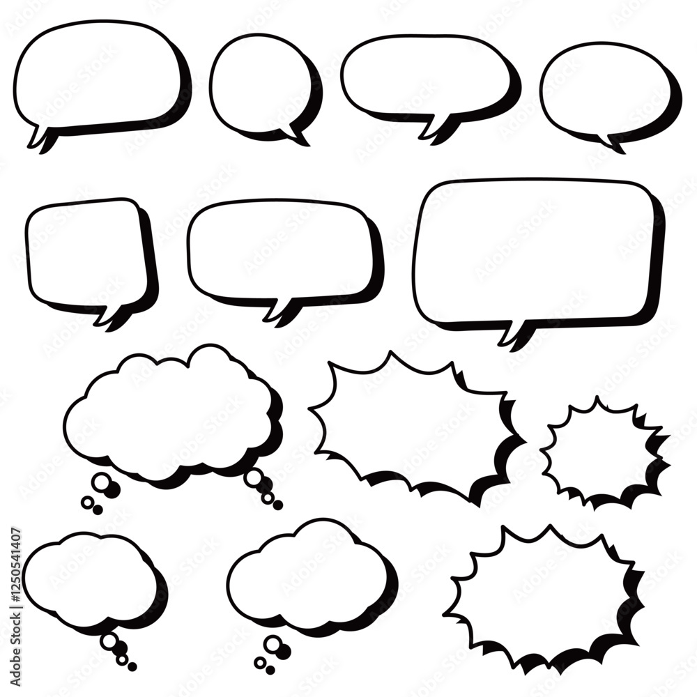 Obraz premium Talking bubble style of thinking sign symbol vector illustration. Web chatting box and comic dialogue design.