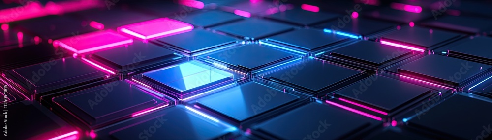 Neon Cubes Abstract Background Neon Cubes Abstract Background