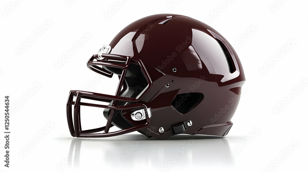 Modern football helmet for safety and performance showcased in vivid red finish with sleek design Modern football helmet for safety and performance showcased in vivid red finish with sleek design