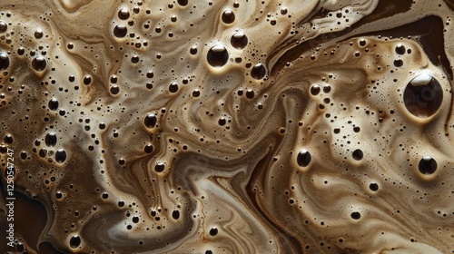 Close-up of liquid coffee foam background
