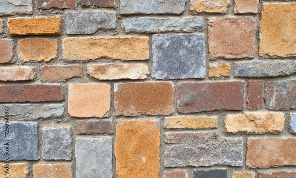 Textured stone wall with various colors Textured stone wall with various colors