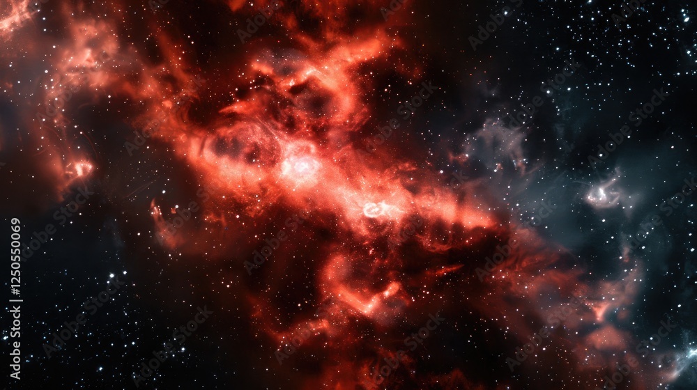 Fototapeta premium Intergalactic explosion of color cosmic nebula formation outer space visual art starry environment wide-angle view astronomy concept