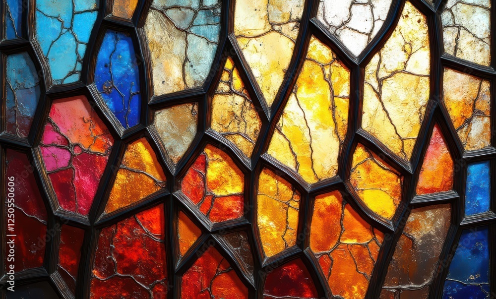 Vibrant stained glass artwork design Vibrant stained glass artwork design