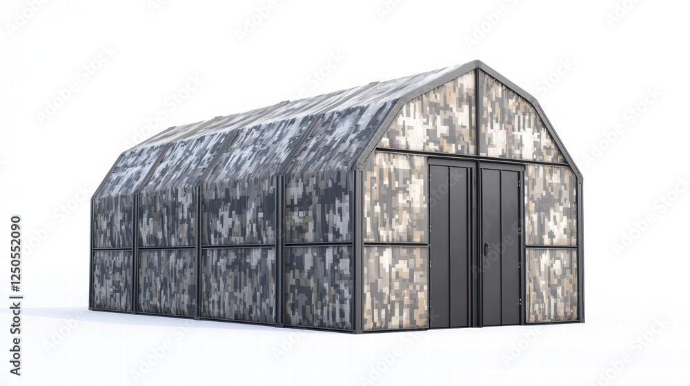 Camouflage Mobile Warehouse with PVC Awning