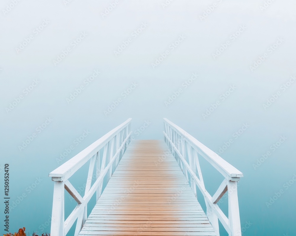 Minimalist Industrial Walkway Metal Bridge Extending into Mist - Engineering Marvel and Safety Innovation in Modern Infrastructure Design Minimalist Industrial Walkway Metal Bridge Extending into Mist - Engineering Marvel and Safety Innovation in Modern Infrastructure Design