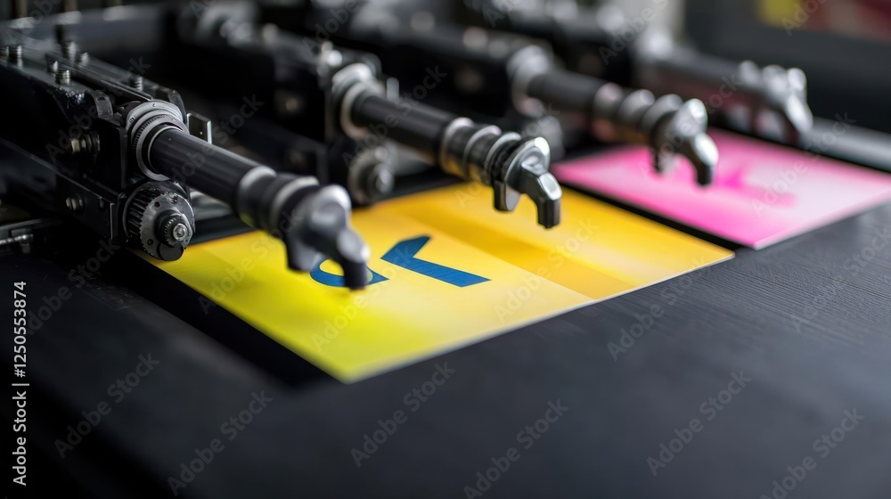 Close Up Printing Machine With Cyan Magenta Yellow Black Ink Close Up Printing Machine With Cyan Magenta Yellow Black Ink