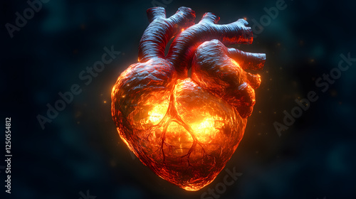 Glowing Human Heart with Neural Network