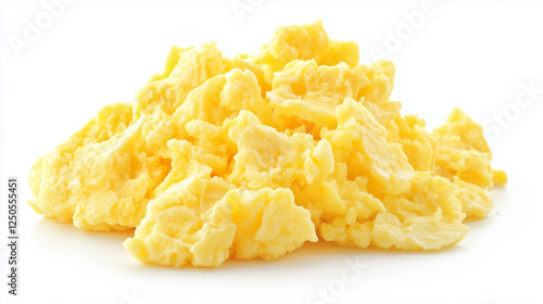 Scrambled eggs isolated on white background