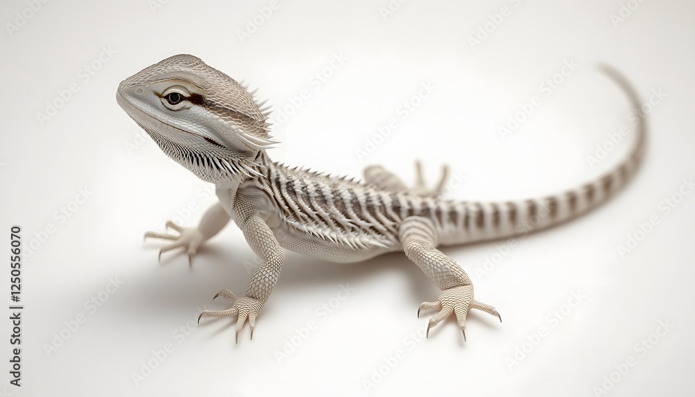 Fototapeta premium A juvenile bearded dragon reptile displays its patterned skin