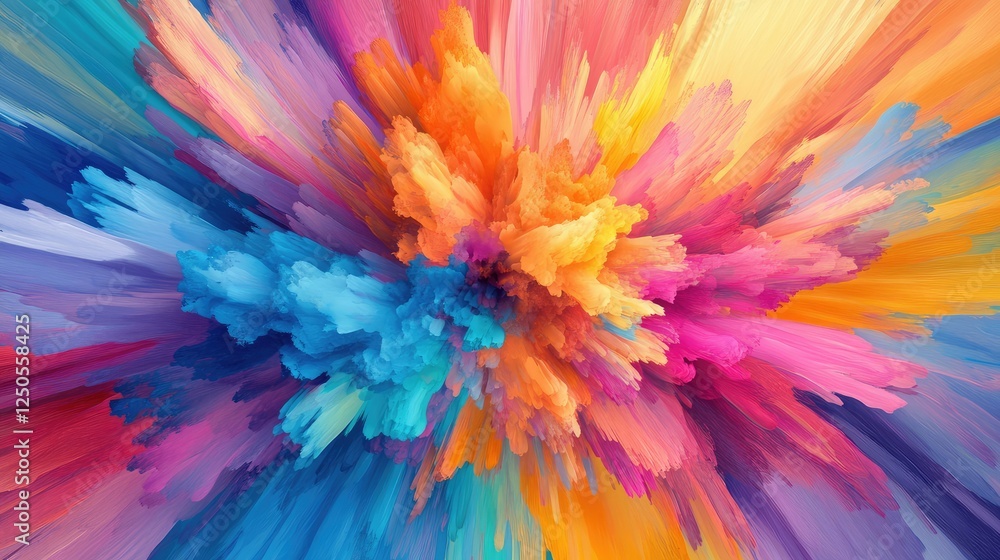 Vibrant Explosion of Colors in Abstract Design Depicting Artistic Swirls and Textures for Creative Inspiration in Digital Media and Print Projects Vibrant Explosion of Colors in Abstract Design Depicting Artistic Swirls and Textures for Creative Inspiration in Digital Media and Print Projects