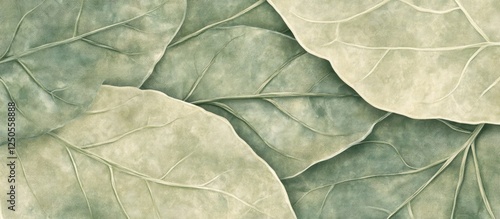 Nature-inspired textured leaf wallpaper design in soft green tones for elegant decor and interior design projects.