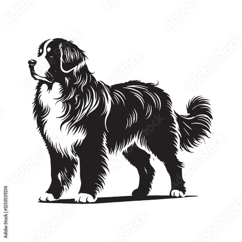 Bernese Mountain Dog silhouette crafted for professional designs - Bernese Mountain Dog illustration - minimal Bernese Mountain Dog vector 
