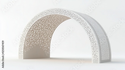 Obraz na płótnie Elegant arch-style exhibition stand with curved edges, subtle patterns, plain white background, perfect for branding presentations, transparent background w salonie