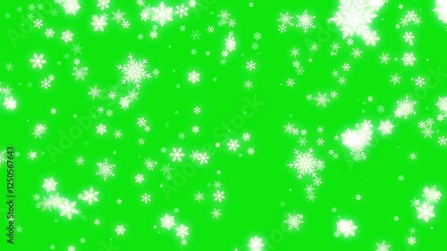 Wallpaper Mural Snowflakes falling animation green screen background. Torontodigital.ca