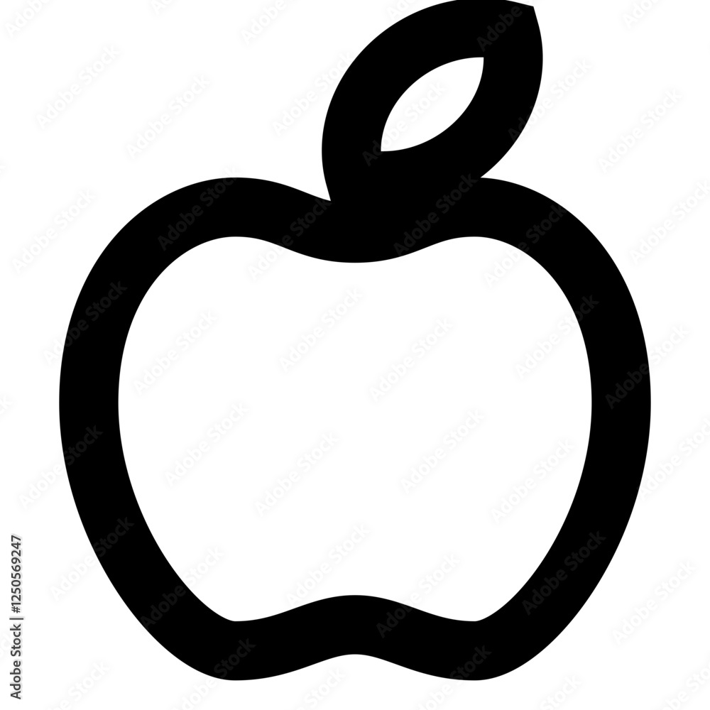 Obraz premium Apple - Simple Minimalist Icon for User Interfaces