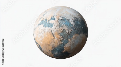 Obraz na płótnie Simulated Planet Model, intricately designed textures, atmospheric effects, showcased on a clean white backdrop, PNG format, transparent background w salonie