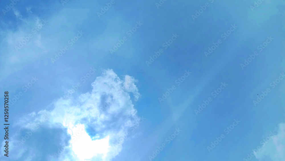 The clear summer sky is so blue with the sun shining brightly. The clear summer sky is so blue with the sun shining brightly.