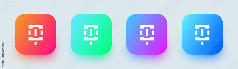 Obraz premium Voice assistance solid icon in square gradient colors. Support signs vector illustration.