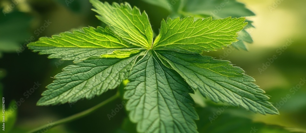 Lush green leaf with selective focus highlighting intricate textures and vibrant shades in a natural outdoor setting. Lush green leaf with selective focus highlighting intricate textures and vibrant shades in a natural outdoor setting.