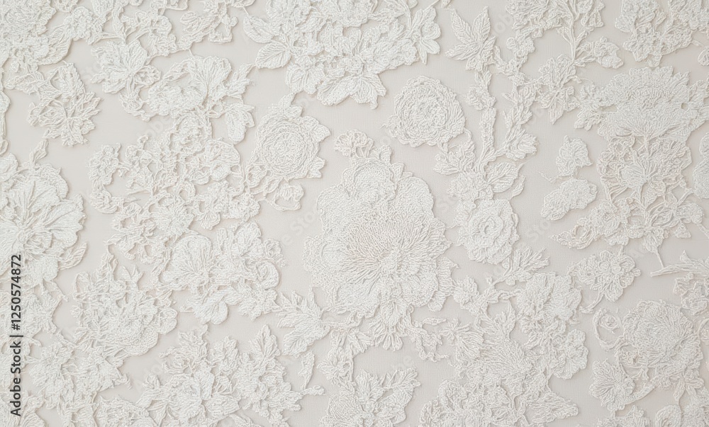 Elegant white floral embroidery background Elegant white floral embroidery background