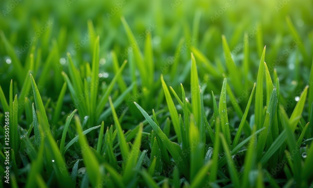 Fresh green grass with dew drops Fresh green grass with dew drops