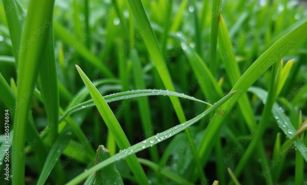 Close-up of fresh green grass blades Close-up of fresh green grass blades