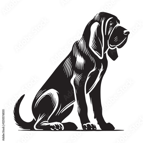 Unique Bloodhound silhouette perfect for pet-related projects - Bloodhound illustration - minimal Bloodhound vector - dog silhouette
