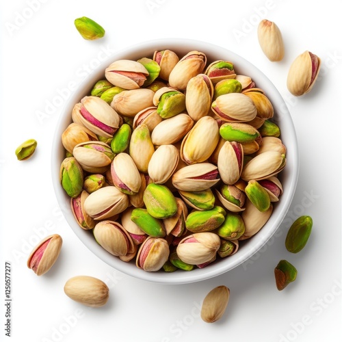 Wallpaper Mural Fresh and Raw Pistachio Nuts in a White Bowl Surrounded by Shelled and Unshelled Green Nuts Torontodigital.ca