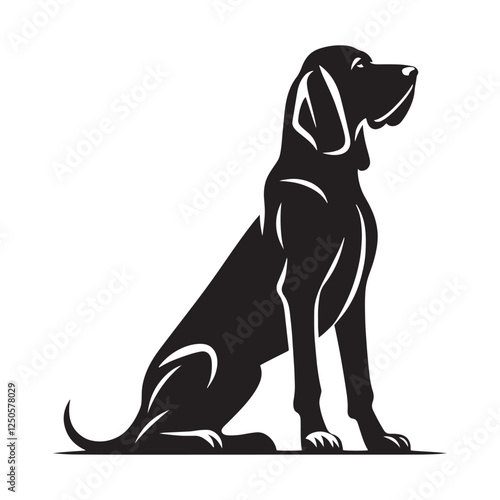 Bloodhound silhouette emphasizing tracking ability and structure - Bloodhound illustration - minimal Bloodhound vector - dog silhouette
