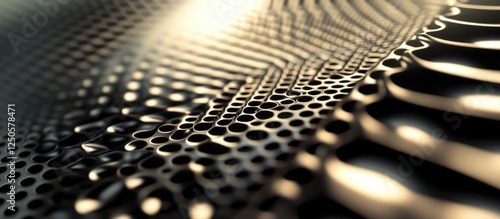 Metallic Abstract Texture with Depth of Field Enhanced Patterns and Visual Depth Suitable for Background Wallpaper Use