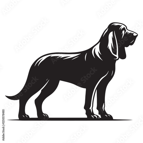 Bloodhound silhouette perfect for digital artwork and branding - Bloodhound illustration - minimal Bloodhound vector - dog silhouette
