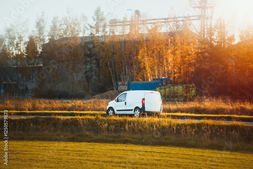 Wallpaper Mural Large transport van outdoor countryside Torontodigital.ca