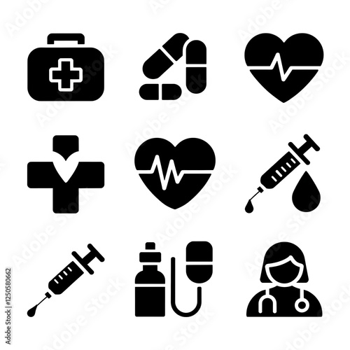 medical icons set