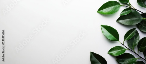 Wallpaper Mural Minimalist Botanical Background with Green Leaves and Blank Space for Text or Graphics Torontodigital.ca