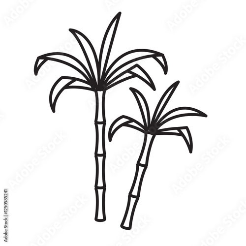 Sugarcane icon with tall stalks for harvest and hindu traditional festivals