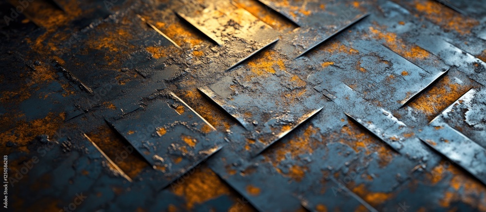 Rustic metal surface with intricate texture and patterns highlighting wear and age for industrial design and background use. Rustic metal surface with intricate texture and patterns highlighting wear and age for industrial design and background use.