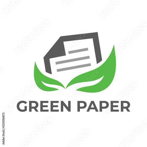 green paper flat minimalist logo design