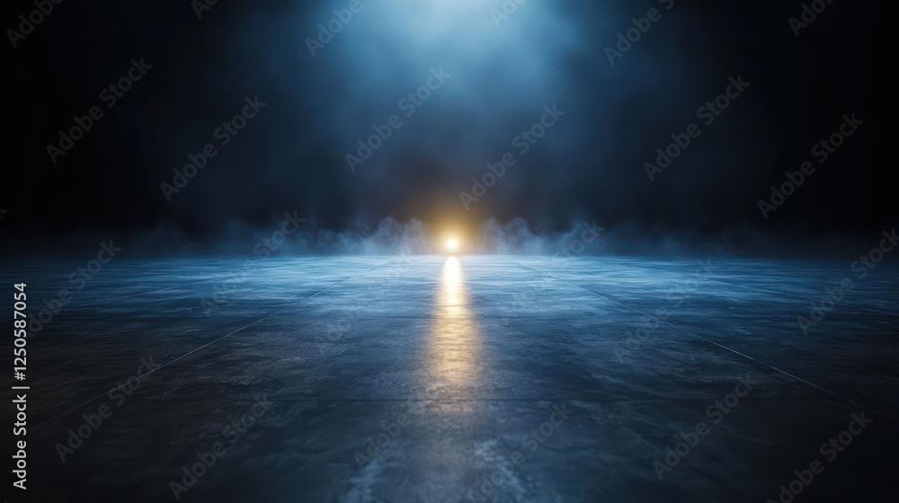 Dramatic Empty Studio With Spotlight Effect Dramatic Empty Studio With Spotlight Effect