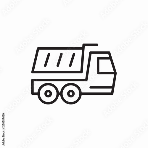 Industrial dump truck icon vector sign
