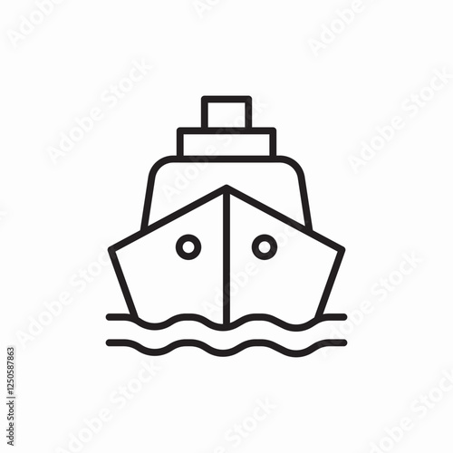 Ocean cruise liner icon vector sign