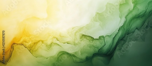 Flowing abstract background featuring harmonious green and yellow tones, ideal for nature-inspired designs and creative projects.