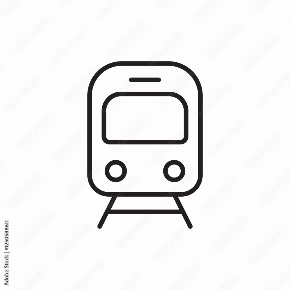 Underground metro train icon vector sign Underground metro train icon vector sign