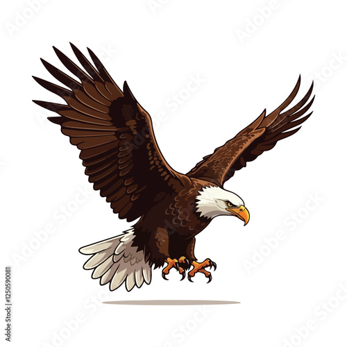 Cute Eagle Bird Cartoon Vector Icon Illustration. Animal Nature Icon Concept Isolated Premium Vector
