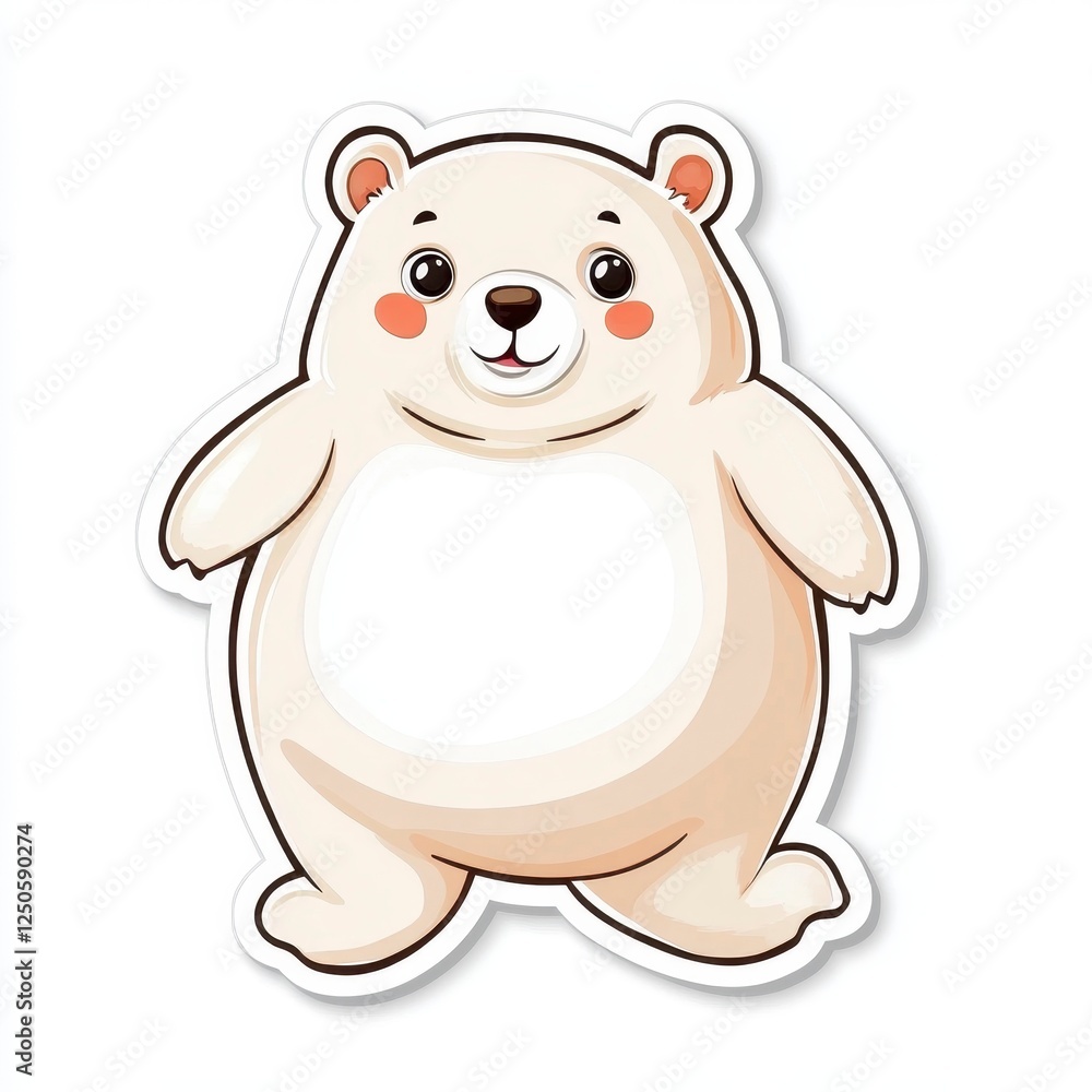 Cute Cartoon Bear Character with a Friendly Expression and Chubby Body Cute Cartoon Bear Character with a Friendly Expression and Chubby Body
