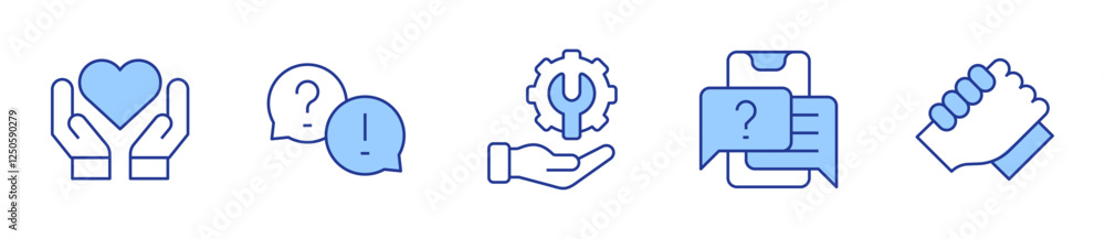 technical support, support, question, hands. Support Icon vector illustration. Line Duotone style. Editable stroke technical support, support, question, hands. Support Icon vector illustration. Line Duotone style. Editable stroke