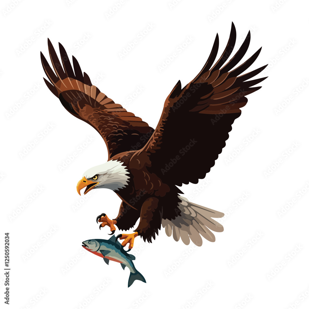 Obraz premium Cute Eagle Bird Cartoon Vector Icon Illustration. Animal Nature Icon Concept Isolated Premium Vector