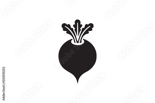 Beetroot black color vector silhouette illustration isolated in white background