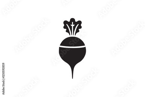 Beetroot black color vector silhouette illustration isolated in white background