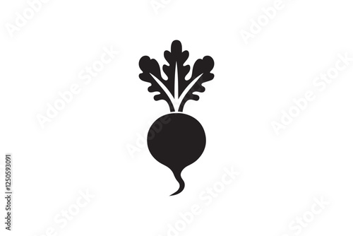 Beetroot black color vector silhouette illustration isolated in white background