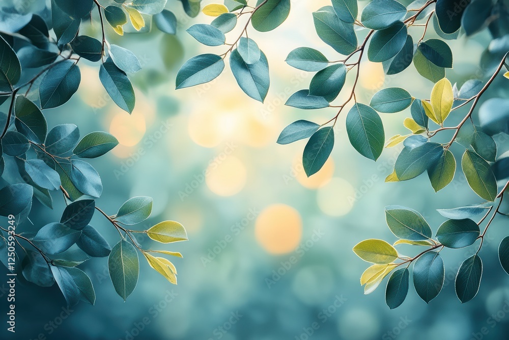 Natural Green Leaves Background with Soft Bokeh Effect Natural Green Leaves Background with Soft Bokeh Effect
